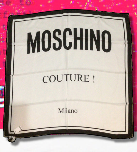 Moschino Silk Couture Milano Scarf 90x90cm