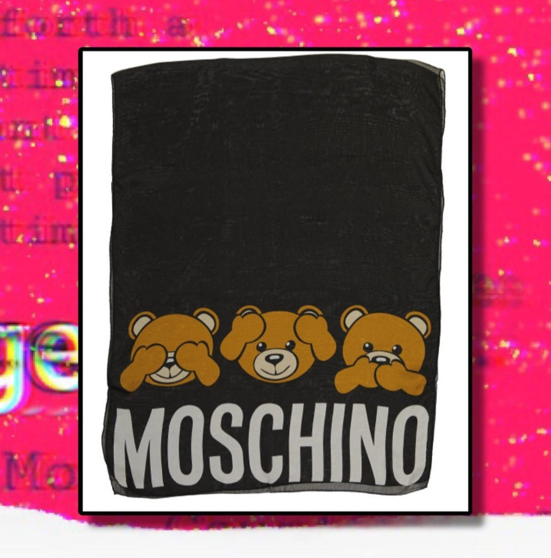 Moschino Silk Scarf Bear 70x180cm